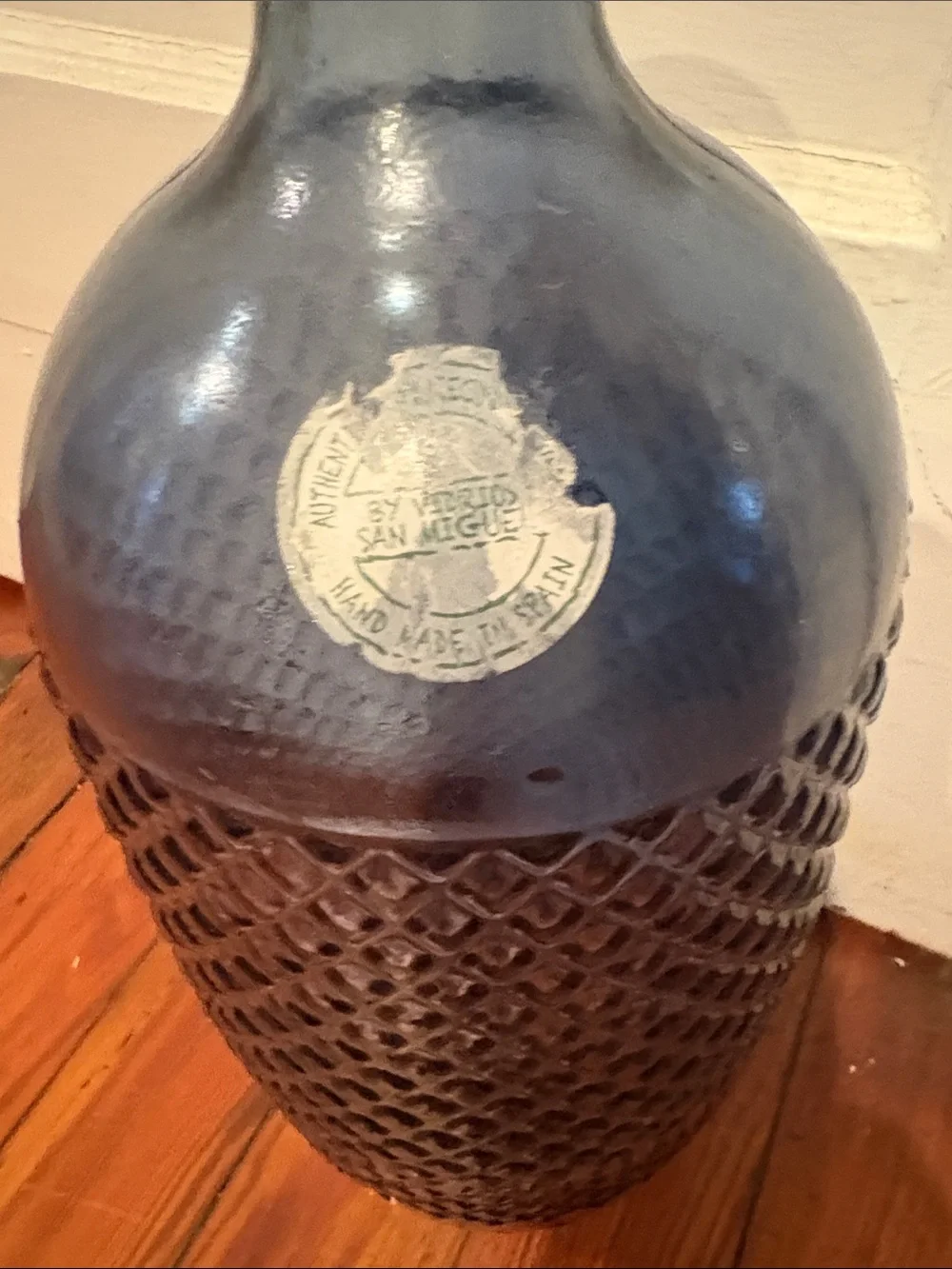 Vidrios San Miguel Retro Diamante Jumbo Glass Bottle Vase.